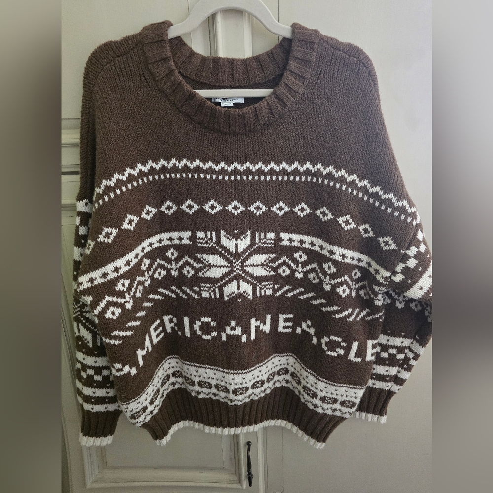 American Eagle Chocolate Knit Sweater NWOT